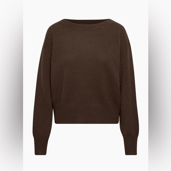 Aritzia Babaton Luxe Brown Cashmere Session Sweater. Size Small. - Picture 7 of 16